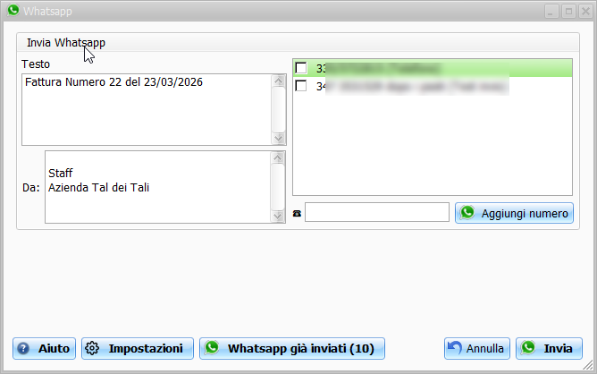 invio whatsapp
