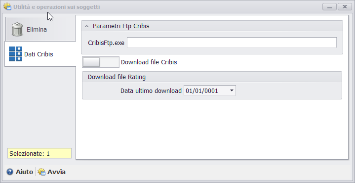 Aggiornamento dati cribis