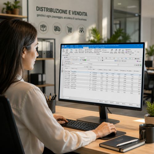 Schermata gestionale Facile Manager – ordini clienti e gestione magazzino distribuzione
